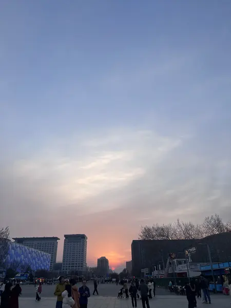 北京拍摄的落日与天空