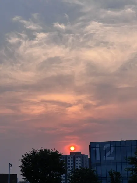 公司拍摄的落日与天空